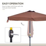 Parasol demi-parapluie 7,5 pi pour patio avec manivelle