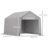 Heavy Duty Carport, 10 x 17 ft Portable Garage with Roll-up Zipper Door for Motorcycle Garden Storage