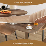 Dining Table for 4 People - Modern Kitchen Table with Wood-Effect Top, 27.6