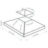 Square2-Tier Gazebo Canopy Replacement Top Cover Water-resistant UV Protected Shade Protection (Cream White)