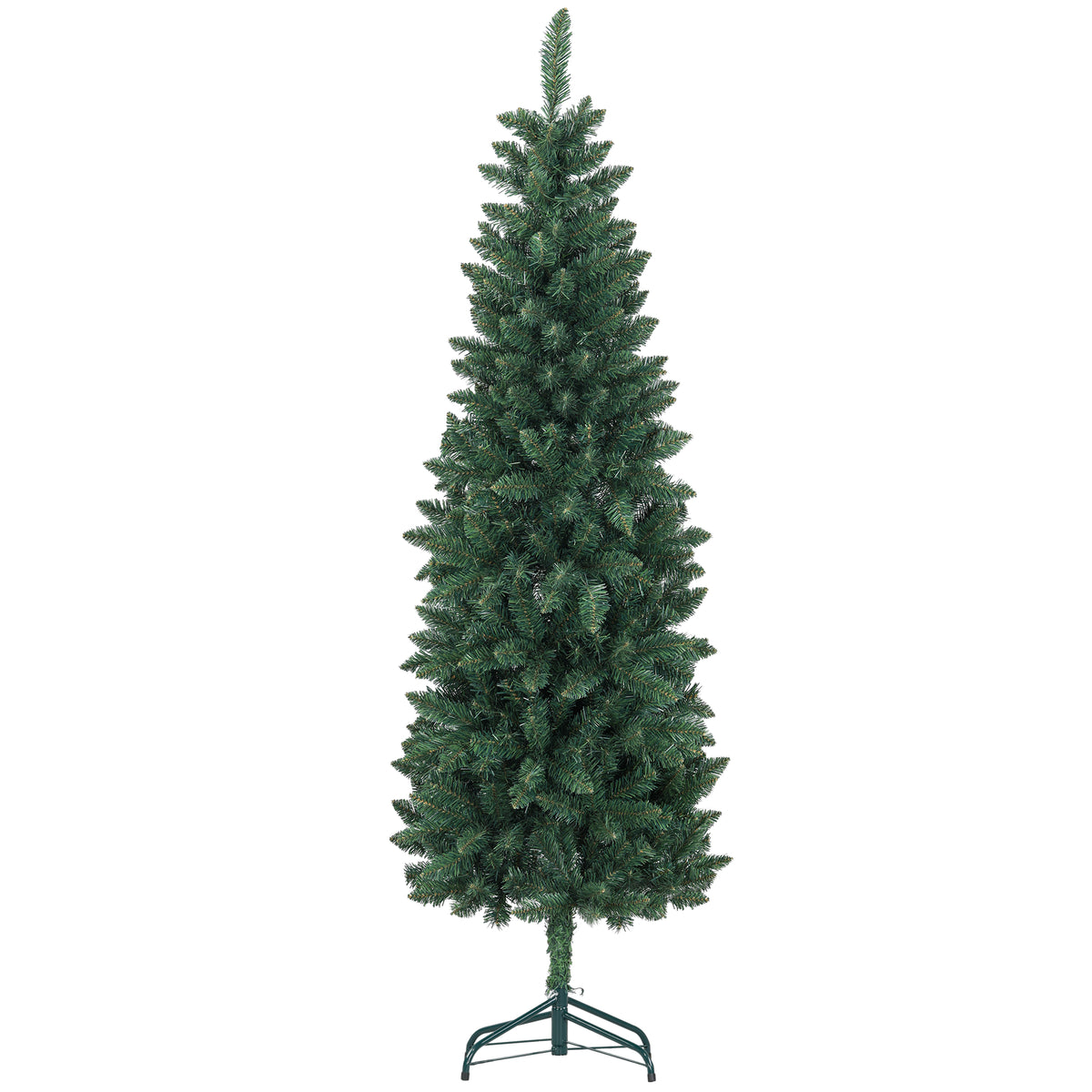 Sapin de Noël artificiel crayon de 6 pi avec 479 pointes de branche et base en acier