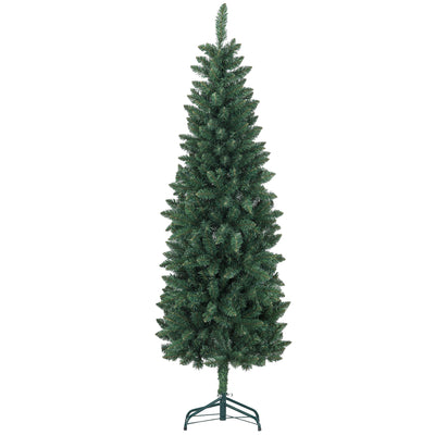 6ft Tall Pencil Artificial Christmas Tree with 479 Branch Tips with Steel Base