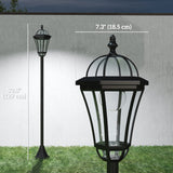 2 Piece LED Garden Lights Lamp Post Solar Powered Auto Switch Outdoor Lantern Patio Pathway Walkway Water-Resist 6 Hours