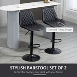 Lot de 2 tabourets de bar pivotants à hauteur de comptoir, avec dossier, repose-pieds et hauteur réglable