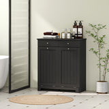 Laundry Cabinet, Tilt Out Laundry Hamper Cabinet with 2 Baskets, Bathroom Hamper Cabinet with 2 Drawers