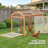Wooden Chicken Run, Combinable Hen House Rabbit Hutch for Backyard