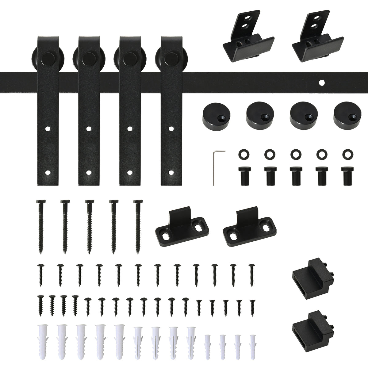 Mini Sliding Barn Door Hardware Kit for Double Doors, TV Stands, Fit 17.7