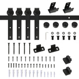 Mini Sliding Barn Door Hardware Kit for Double Doors, TV Stands, Fit 17.7