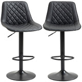Lot de 2 tabourets de bar pivotants à hauteur de comptoir, avec dossier, repose-pieds et hauteur réglable
