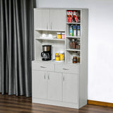 Buffet de cuisine de 71 po avec armoire de rangement, placard avec tiroirs pour salon/salle à manger