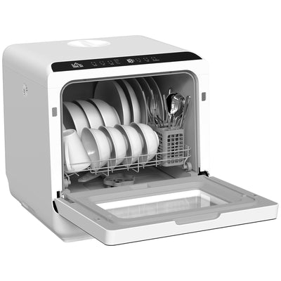 Countertop Dishwasher with Built-in 6L Water Tank, 5 Wash Programs