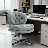 Computer Desk Chair, Armless Office Chair with Wide Padded Seat and Adjustable Height