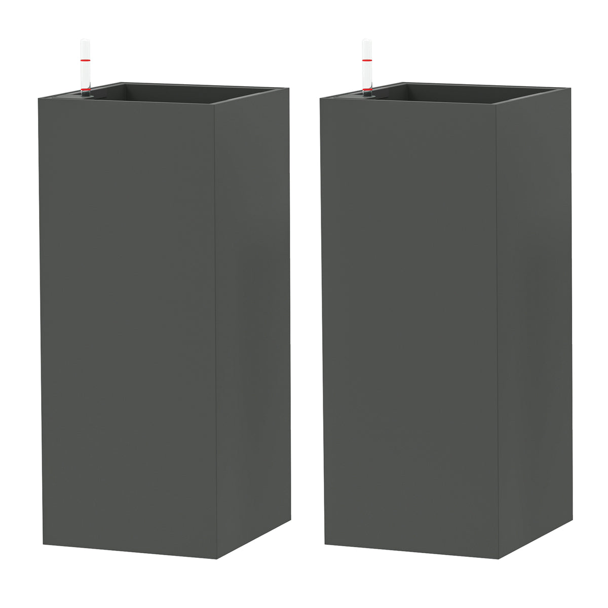 2 Pack Planter Box, 26 Inch Plastic Flower Pots with Water Level Indicator