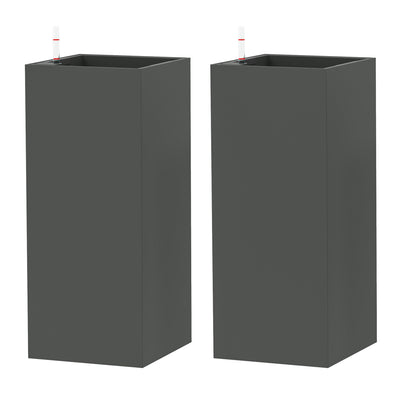 2 Pack Planter Box, 26 Inch Plastic Flower Pots with Water Level Indicator