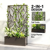 Metal Planter Box with Trellis, 44.5