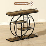 4-Tier Entryway Table with Charging Station LED Lights 39