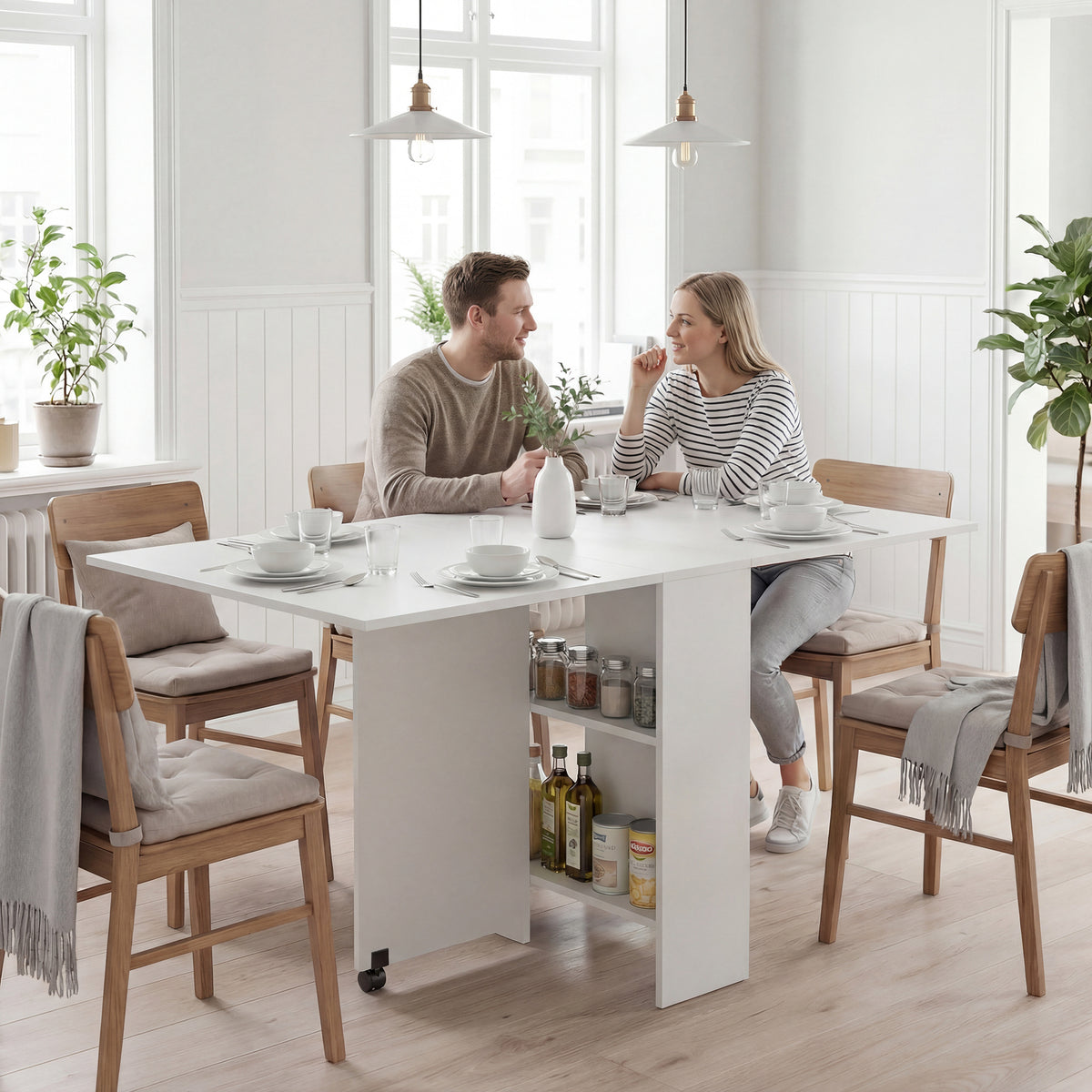 Table à manger extensible, table pliante repliable