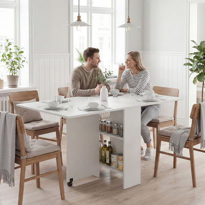 Extendable Dining Table, Collapsible Folding Table w