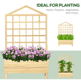 Jardinière en bois patinée avec treillis
