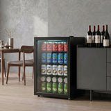 2.1 Cu.Ft Beverage Fridge, 85 Can Drink Fridge with Glass Door