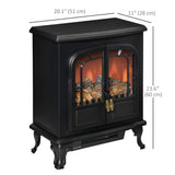 Electric Fireplace Stove Heater with LED Fire Flame Effect