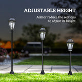 2 Piece LED Garden Lights Lamp Post Solar Powered Auto Switch Outdoor Lantern Patio Pathway Walkway Water-Resist 6 Hours