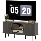 Meuble télé pour téléviseurs jusqu'à 55 pouces, unité télé avec tablettes et armoires de rangement pour salon