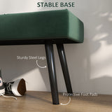 Banc de chambre tapissé de 99 cm, banc de bout de lit moderne avec pieds en acier