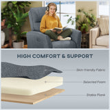 Power Recliner Chair, Dyed Fabric (Like Leathaire) Upholstered Recliner Chair with USB Ports, Footrest