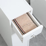 Meuble WC Compact, Colonne de Rangement Salle de Bain Étroite avec Tiroirs et Rangement Caché