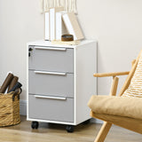 3 Drawer File Cabinet with Wheels, Vertical Filing Cabinet with Lock