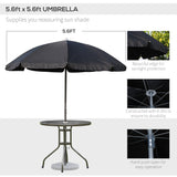 6 Pieces Outdoor Dining Set for 4 with Umbrella Patio Outdoor Furniture Set with Round Table 4 Folding Chairs
