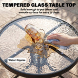 Folding Outdoor Bistro Set, Patio Table and Chairs with Reclining Backrest and Round Dining Table