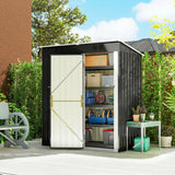 5 x 3 ft Outdoor Storage Shed, Lean-to Metal Garden Shed with Lockable Door and Vents