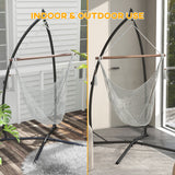 Hammock Chair Stand, Hanging Heavy Duty Steel Frame Hammock Stand Only with Chain for Indoor & Outdoor Use