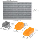 44PC Wall Mounted Storage Bins Parts Rack Kit with Storage Bins, Garage Plastic Organizer