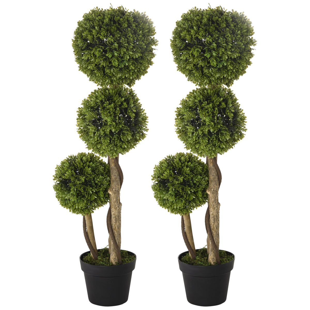 Set of 2 3FT Artificial Tree Bamboo Tree Fake Plants in Pot for Home Office Living Room Decor