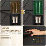 Farmhouse Shoe Storage Cabinet with Side Cabinet and Adjustable Shelves for Entryway, Holds 12 Pairs