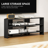 Meuble TV d'angle, table TV moderne avec 2 tablettes ouvertes pour téléviseur 47 pouces