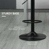 Swivel Barstools Set of 2 Adjustable Bar Stools with Footrest Armrests and PU Leather Back for Dining Room
