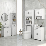 Meuble-lavabo de salle de bain moderne, Meuble-lavabo étroit avec 3 étagères ouvertes, tiroir et étagère réglable
