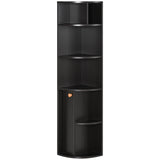 5-Tier Corner Bookcase, Storage Bookshelf, Freestanding Display Shelves with Open Compartments and Cabinet for Home Office