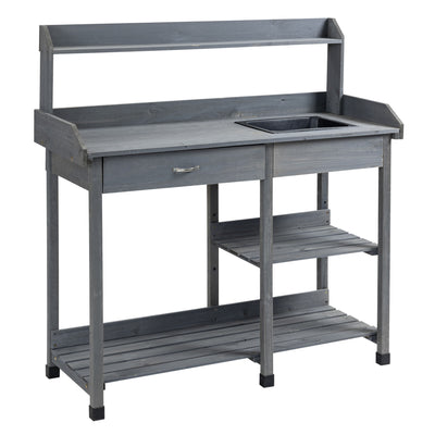 Potting Bench Table Garden Work Bench Workstation with Drawer