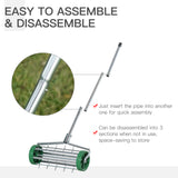 Manual Lawn Aerator with Adjustable Handle