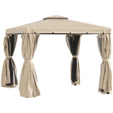 Gazebo de terrasse 10' x 10' avec rideaux et écrans de mailles