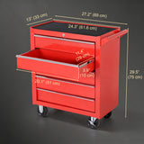 5 Drawer Roller Tool Chest, Mobile Lockable Toolbox, Storage Organizer with Handle for Workshop Mechanics Garage