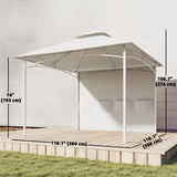 10' x 10' Patio Gazebo, Double Roof Outdoor Gazebo Canopy Shelter with Storage, Metal Frame