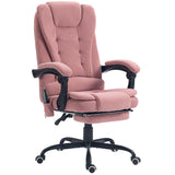 7-Point Vibrating Massage Chair, Reclining Office Chair with Footrest, Adjustable Height