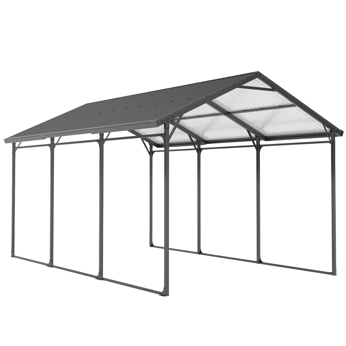 10 x 15ft Metal Carport, Heavy-Duty Carport Canopy with Reinforced Steel Frame & Roof