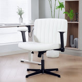 Criss Cross Chair with Flip-up Armrests, Wide Office Chair with Adjustable Height, No Wheels